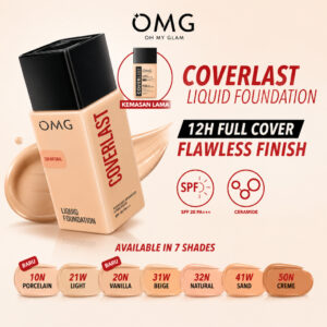 omg oh my glam coverlast liquid foundation spf 20 pa++ | alas bedak