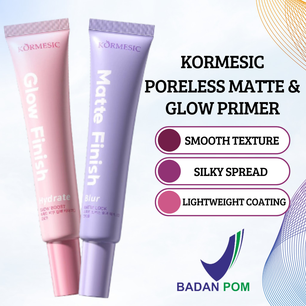 kormesic poreless matte primer and glow bright primer 30g/alas make up kormesic poreless matte primer and glow bright primer 30g/alas make up