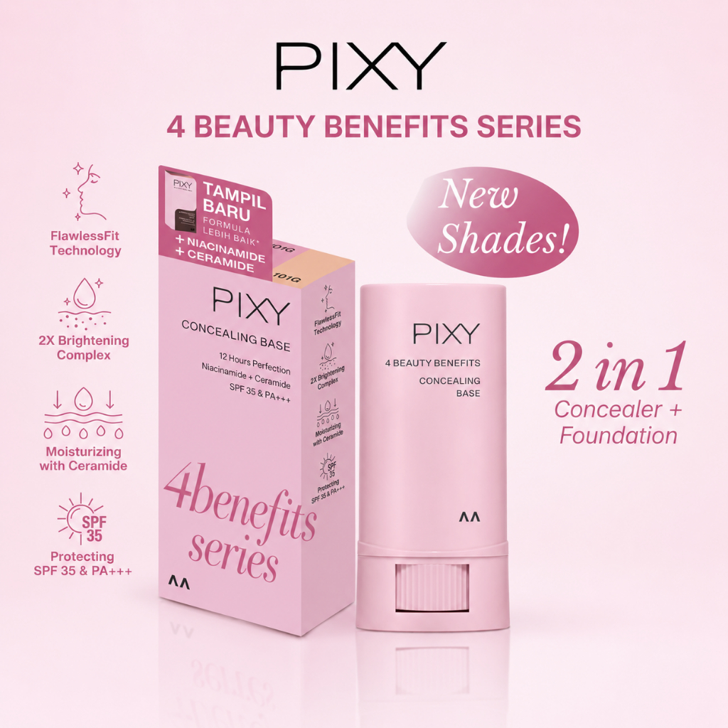 pixy concealing base 4 beauty benefits 9g/alas bedak pixy concealing base 4 beauty benefits 9g/alas bedak