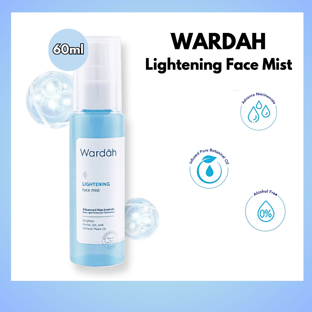 wardah lightening face mist 60ml/setting spray wardah lightening face mist 60ml/setting spray