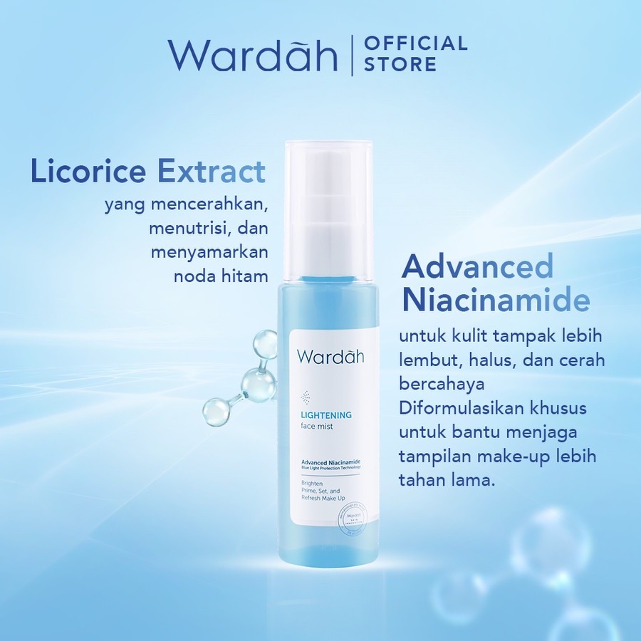wardah lightening face mist 60ml/setting spray wardah lightening face mist 60ml/setting spray