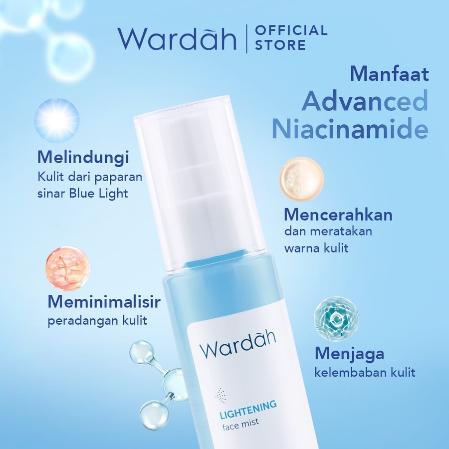 wardah lightening face mist 60ml/setting spray wardah lightening face mist 60ml/setting spray