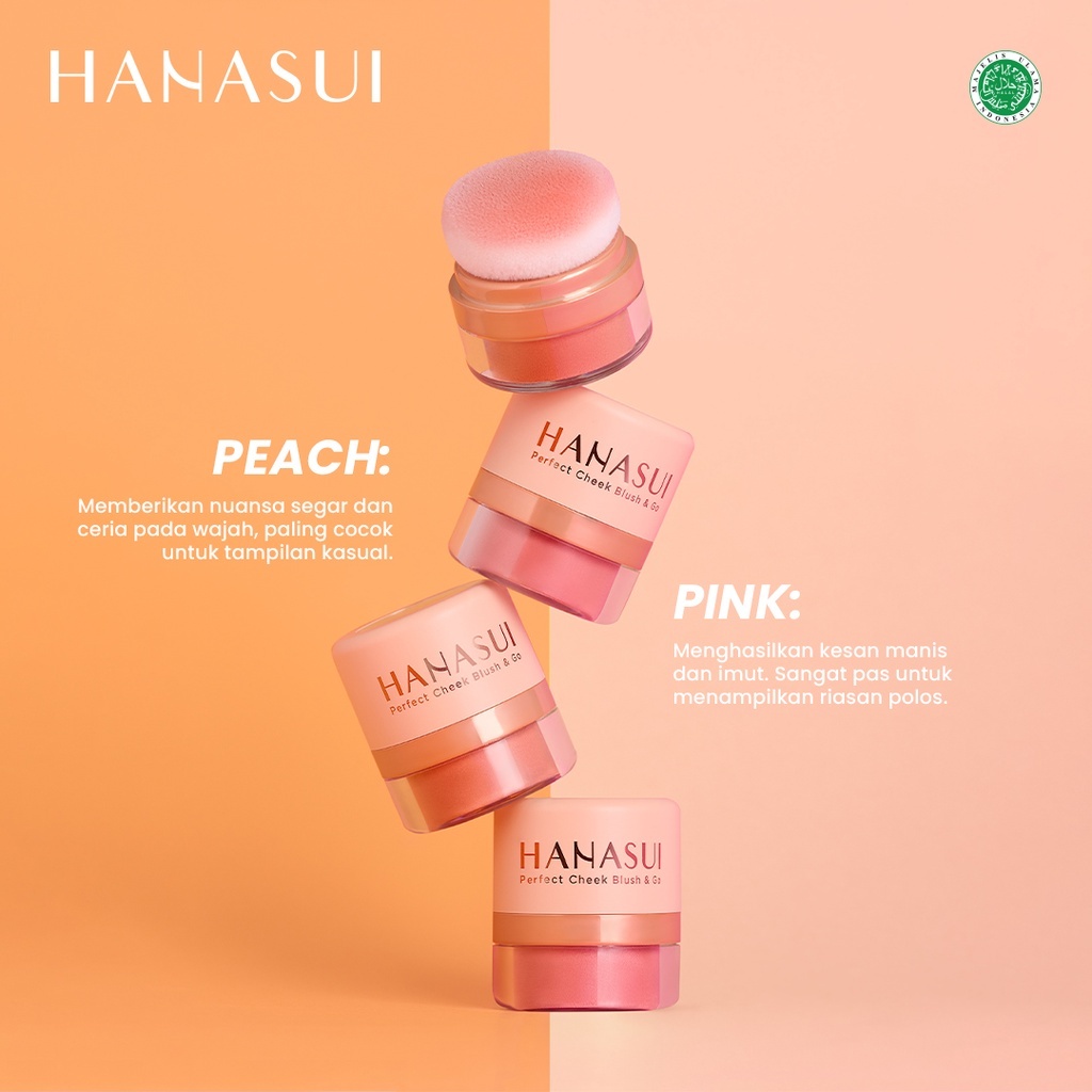 hanasui perfect cheek blush & go powder 2.5g/perona pipi hanasui perfect cheek blush & go powder 2.5g/perona pipi