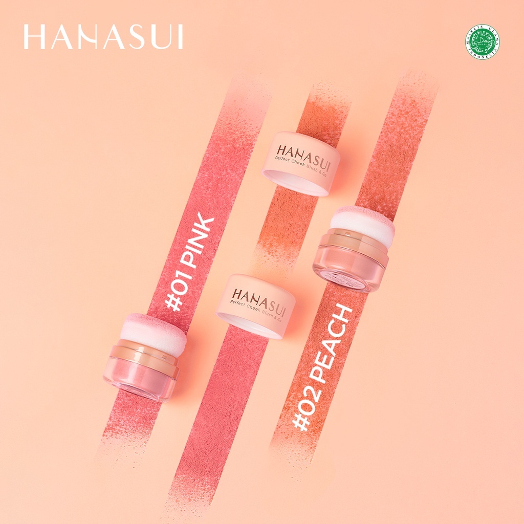 hanasui perfect cheek blush & go powder 2.5g/perona pipi hanasui perfect cheek blush & go powder 2.5g/perona pipi