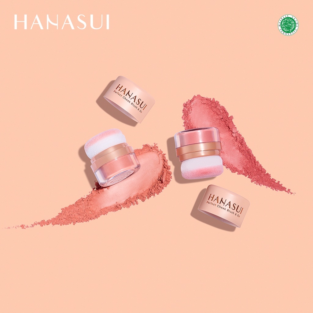 hanasui perfect cheek blush & go powder 2.5g/perona pipi hanasui perfect cheek blush & go powder 2.5g/perona pipi