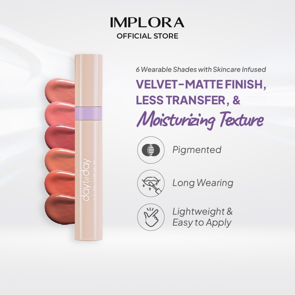implora day to day lite matte lip cream/lipstick implora day to day lite matte lip cream/lipstick