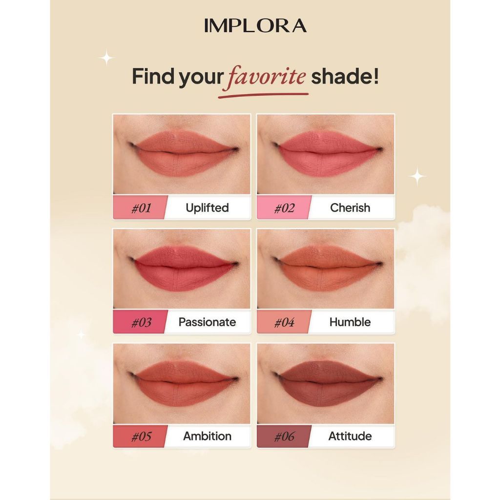 implora day to day lite matte lip cream/lipstick implora day to day lite matte lip cream/lipstick