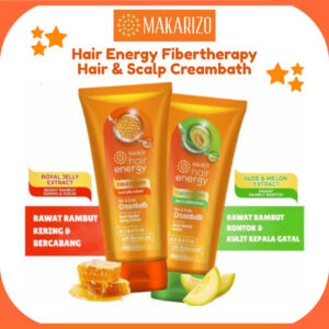makarizo hair energy fibertherapy hair and scalp creambath 200ml/masker rambut