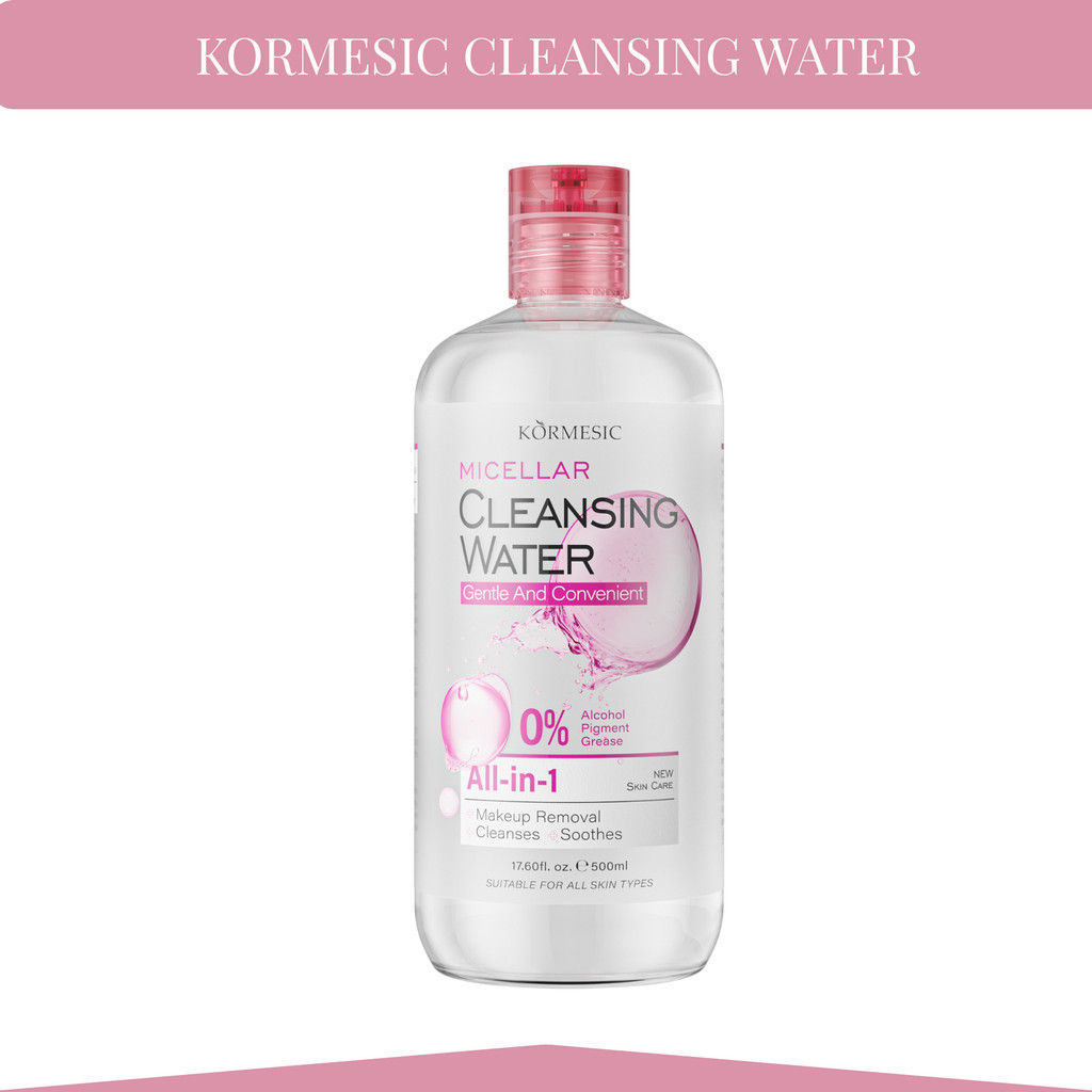 kormesic all in 1 micellar cleansing water 500ml/pembersih make up kormesic all in 1 micellar cleansing water 500ml/pembersih make up