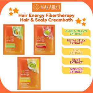 makarizo hair energy fibertherapy hair and scalp creambath 30g/masker rambut