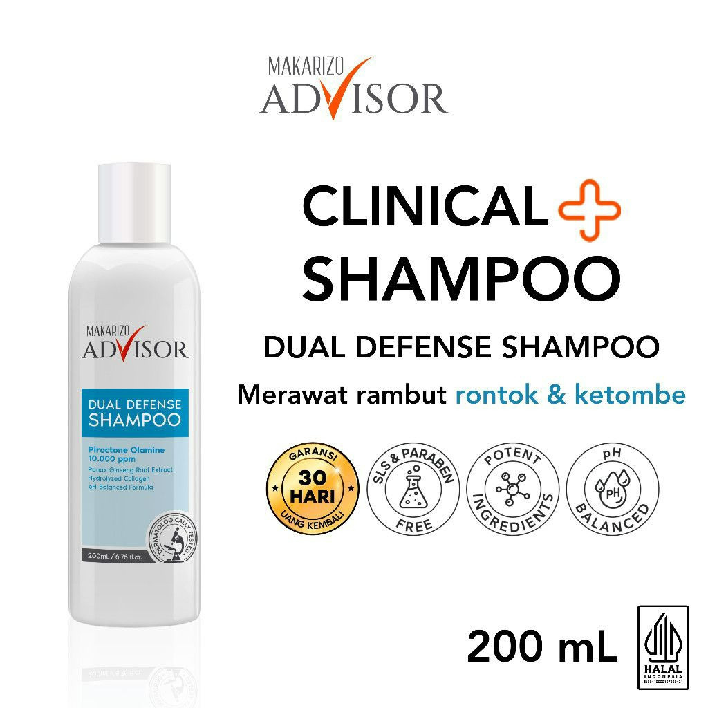 makarizo advisor dual defense shampoo 200ml/shampoo anti ketombe makarizo advisor dual defense shampoo 200ml/shampoo anti ketombe