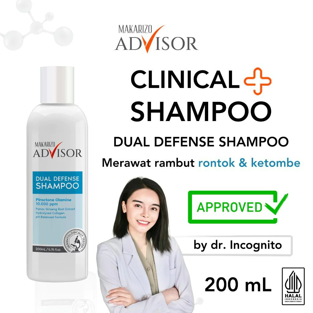 makarizo advisor dual defense shampoo 200ml/shampoo anti ketombe makarizo advisor dual defense shampoo 200ml/shampoo anti ketombe