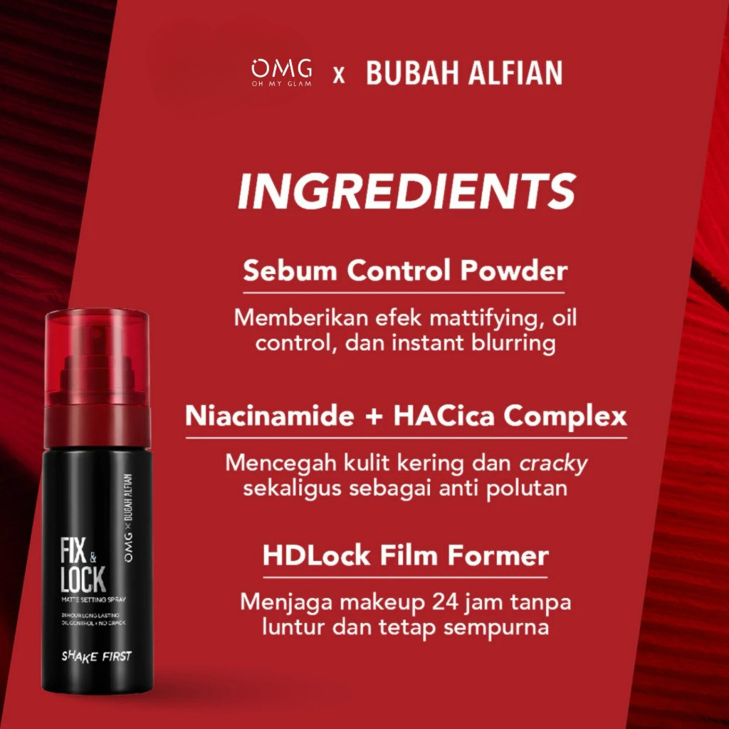 omg oh my glam fix and lock matte setting spray 60ml omg oh my glam fix and lock matte setting spray 60ml