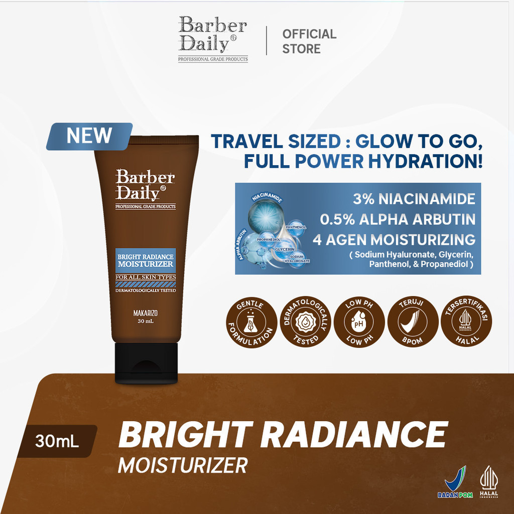 barber daily bright radiance moisturizer 50ml/pelembab wajah barber daily bright radiance moisturizer 50ml/pelembab wajah