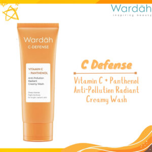 wardah c defense vitamin c panthenol creamy wash 50ml and 100ml/pembersih wajah