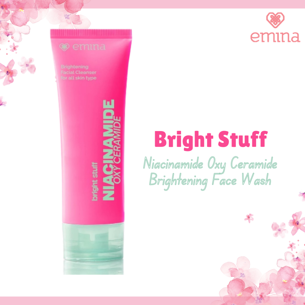 emina bright stuff niacinamide oxy ceramide brightening face wash 50ml and 100ml/pembersih wajah emina bright stuff niacinamide oxy ceramide brightening face wash 50ml and 100ml/pembersih wajah