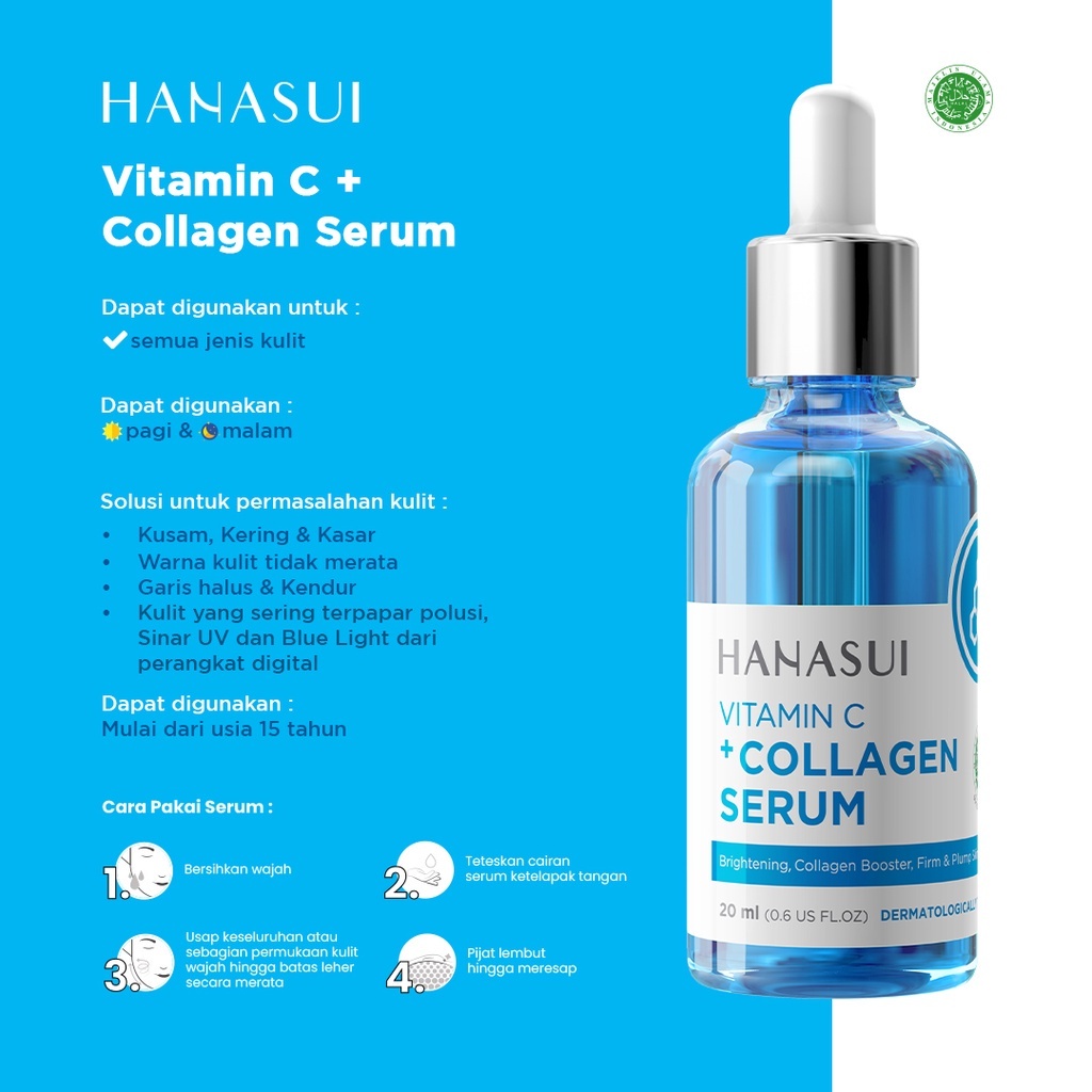 hanasui vitamin c collagen serum 20ml/serum wajah hanasui vitamin c collagen serum 20ml/serum wajah