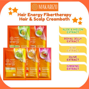 makarizo hair energy fibertherapy hair and scalp creambath 60gr/masker rambut