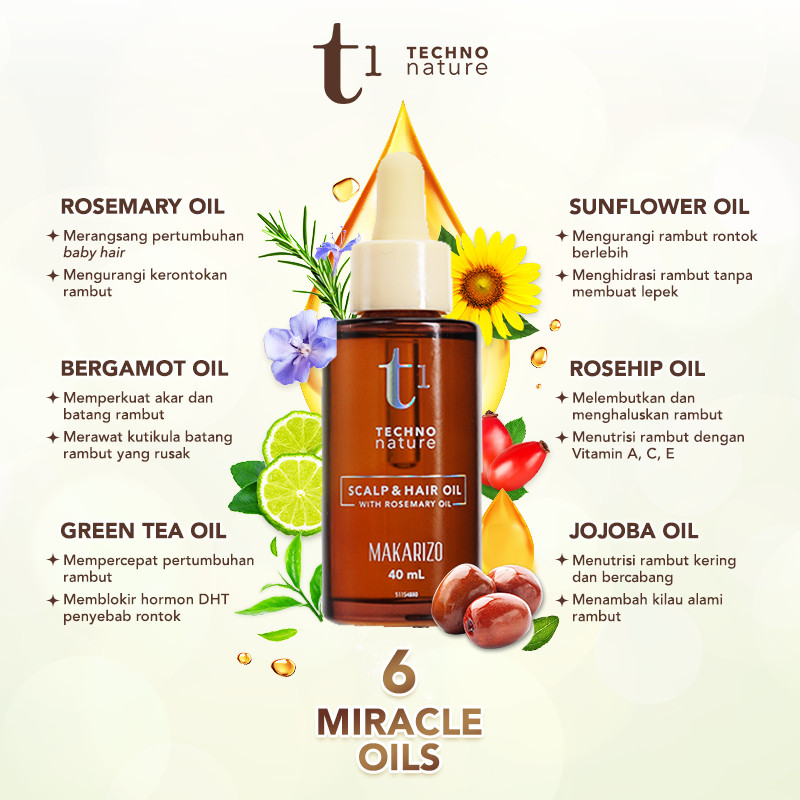 makarizo t1 techno nature rosemary scalp and hair oil 40ml and 100ml/serum rambut makarizo t1 techno nature rosemary scalp and hair oil 40ml and 100ml/serum rambut
