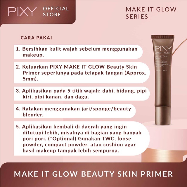 pixy make it glow beauty skin primer spf 35 pa++ 25ml pixy make it glow beauty skin primer spf 35 pa++ 25ml