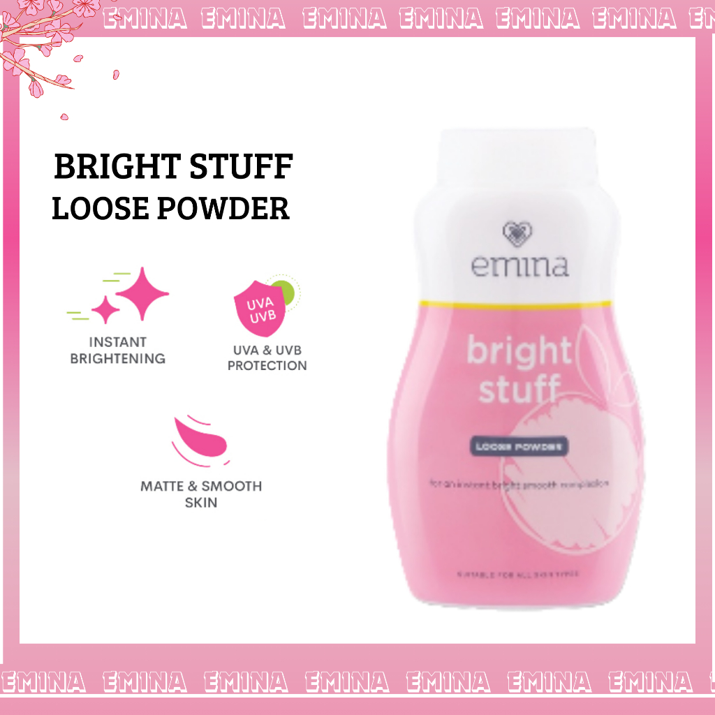 emina bright stuff loose powder 55g/bedak tabur cerah instan matte emina bright stuff loose powder 55g/bedak tabur cerah instan matte