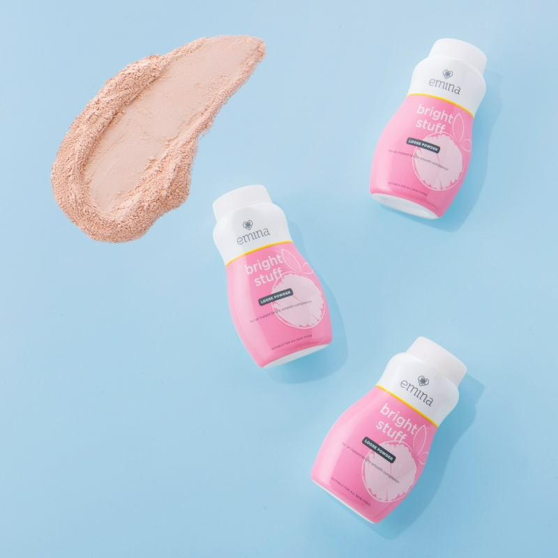 emina bright stuff loose powder 55g/bedak tabur cerah instan matte emina bright stuff loose powder 55g/bedak tabur cerah instan matte