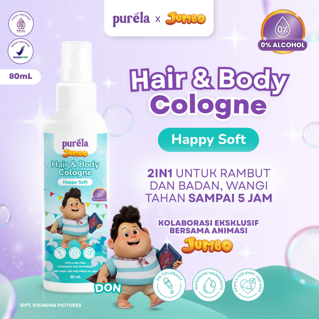 purela hair and body cologne 80g/parfum anak purela hair and body cologne 80g/parfum anak