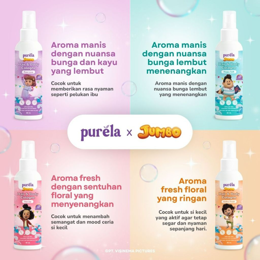 purela hair and body cologne 80g/parfum anak purela hair and body cologne 80g/parfum anak