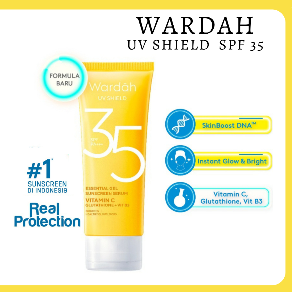 wardah uv shield essential sunscreen gel spf 35 pa +++ 40 ml wardah uv shield essential sunscreen gel spf 35 pa +++ 40 ml