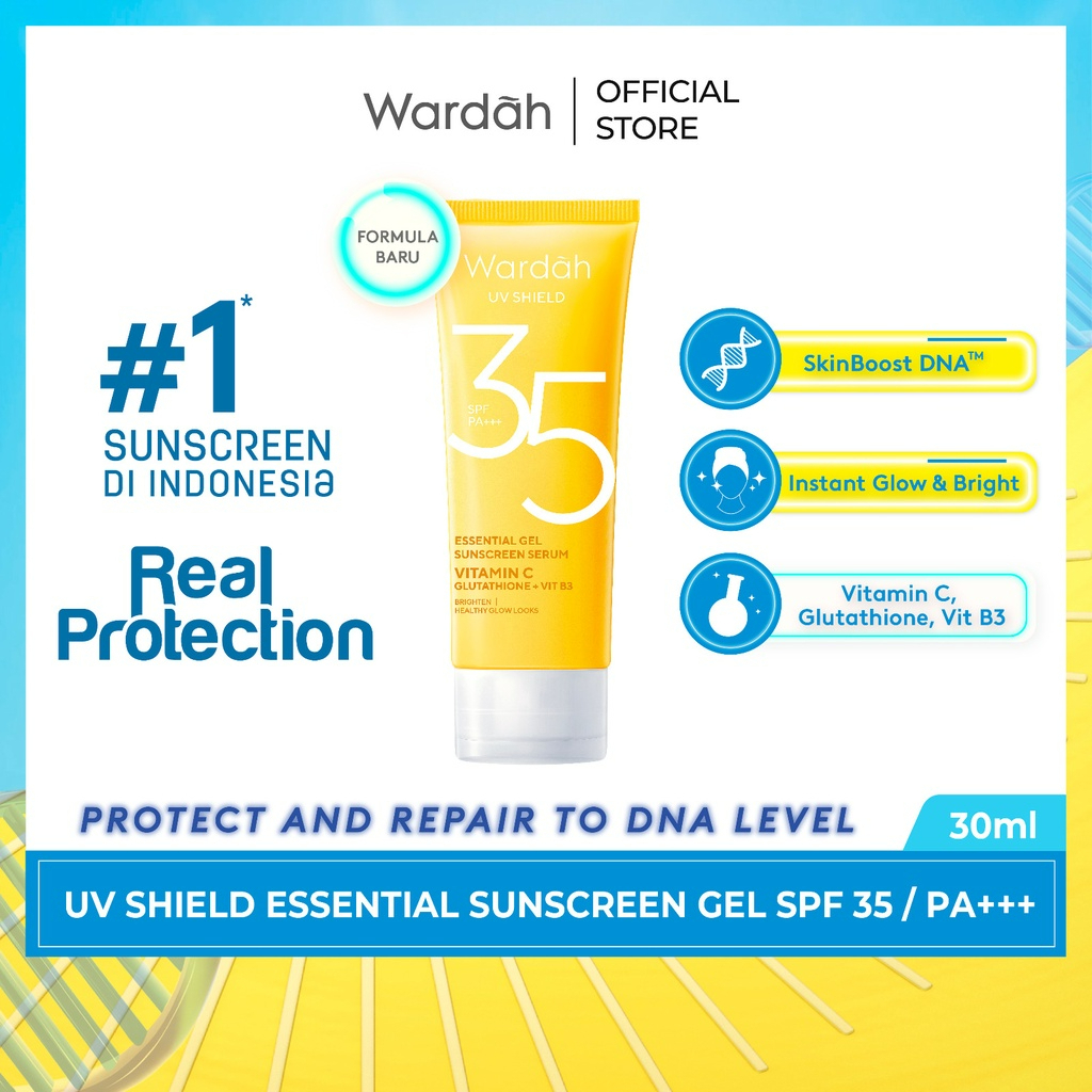wardah uv shield essential sunscreen gel spf 35 pa +++ 40 ml wardah uv shield essential sunscreen gel spf 35 pa +++ 40 ml
