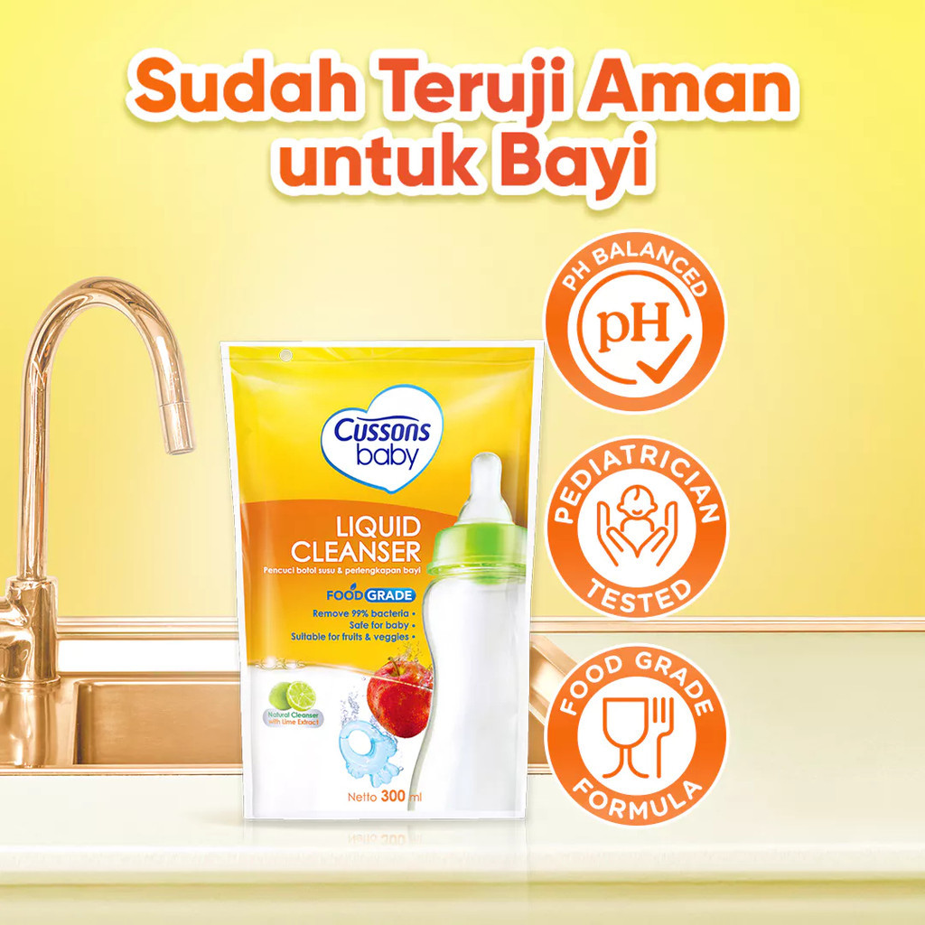 cussons baby liquid cleanser 300ml plus 100ml/pencuci botol susu cussons baby liquid cleanser 300ml plus 100ml/pencuci botol susu