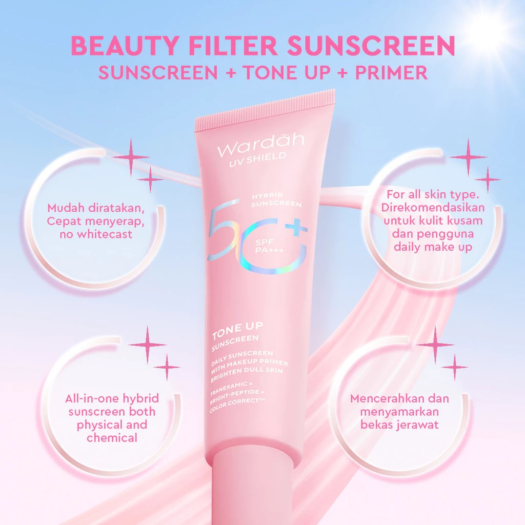 wardah uv shield tone up sunscreen spf 50+ pa+++ 30ml/sunscreen wajah wardah uv shield tone up sunscreen spf 50+ pa+++ 30ml/sunscreen wajah