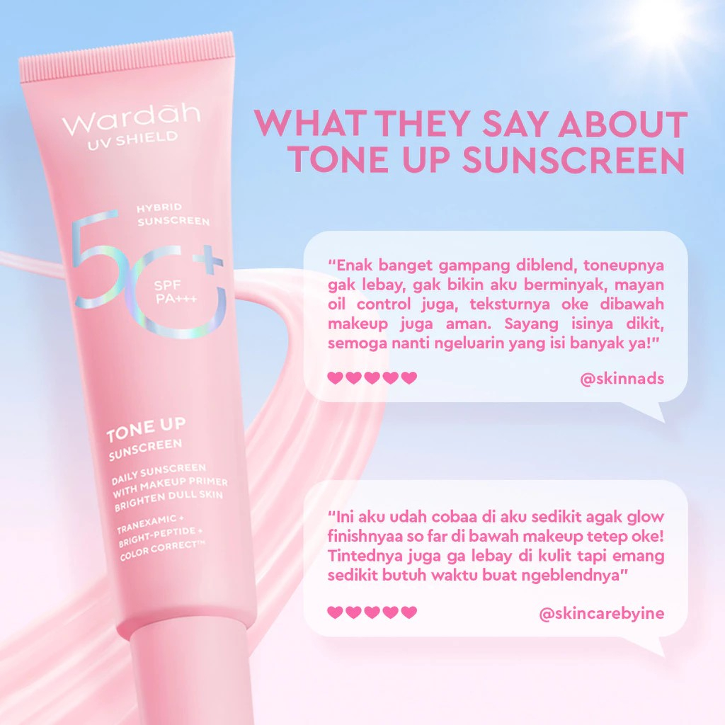 wardah uv shield tone up sunscreen spf 50+ pa+++ 30ml/sunscreen wajah wardah uv shield tone up sunscreen spf 50+ pa+++ 30ml/sunscreen wajah