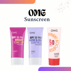 omg oh my glow uv barrier sunscreen spf 50 pa++++ 25ml/bright tone up/acne and oil control /tabir surya