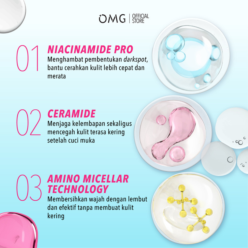 omg oh my glow low ph gel cleanser 70ml/pembersih wajah omg oh my glow low ph gel cleanser 70ml/pembersih wajah