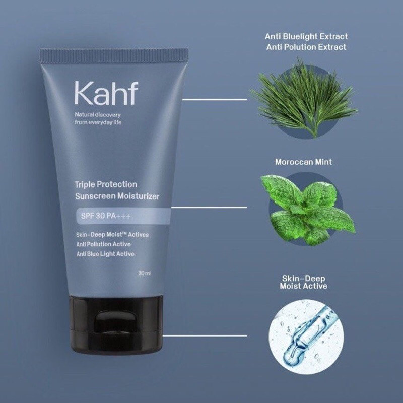 kahf triple protection sunscreen moisturizer spf 30 pa+++ 30ml kahf triple protection sunscreen moisturizer spf 30 pa+++ 30ml