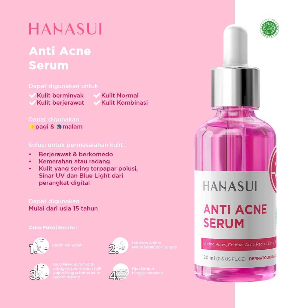 hanasui anti acne serum 20ml/serum wajah hanasui anti acne serum 20ml/serum wajah