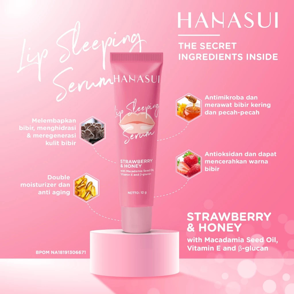 hanasui lip sleeping serum 12g/serum bibir hanasui lip sleeping serum 12g/serum bibir