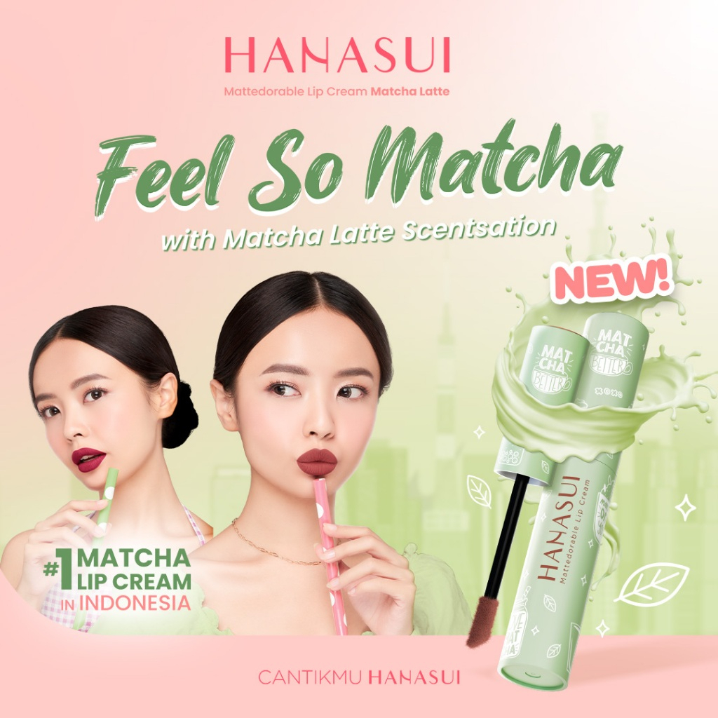 hanasui mattedorable lip cream matcha latte edition 4g/lipstick/lip matte hanasui mattedorable lip cream matcha latte edition 4g/lipstick/lip matte