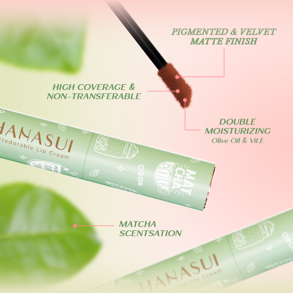 hanasui mattedorable lip cream matcha latte edition 4g/lipstick/lip matte hanasui mattedorable lip cream matcha latte edition 4g/lipstick/lip matte