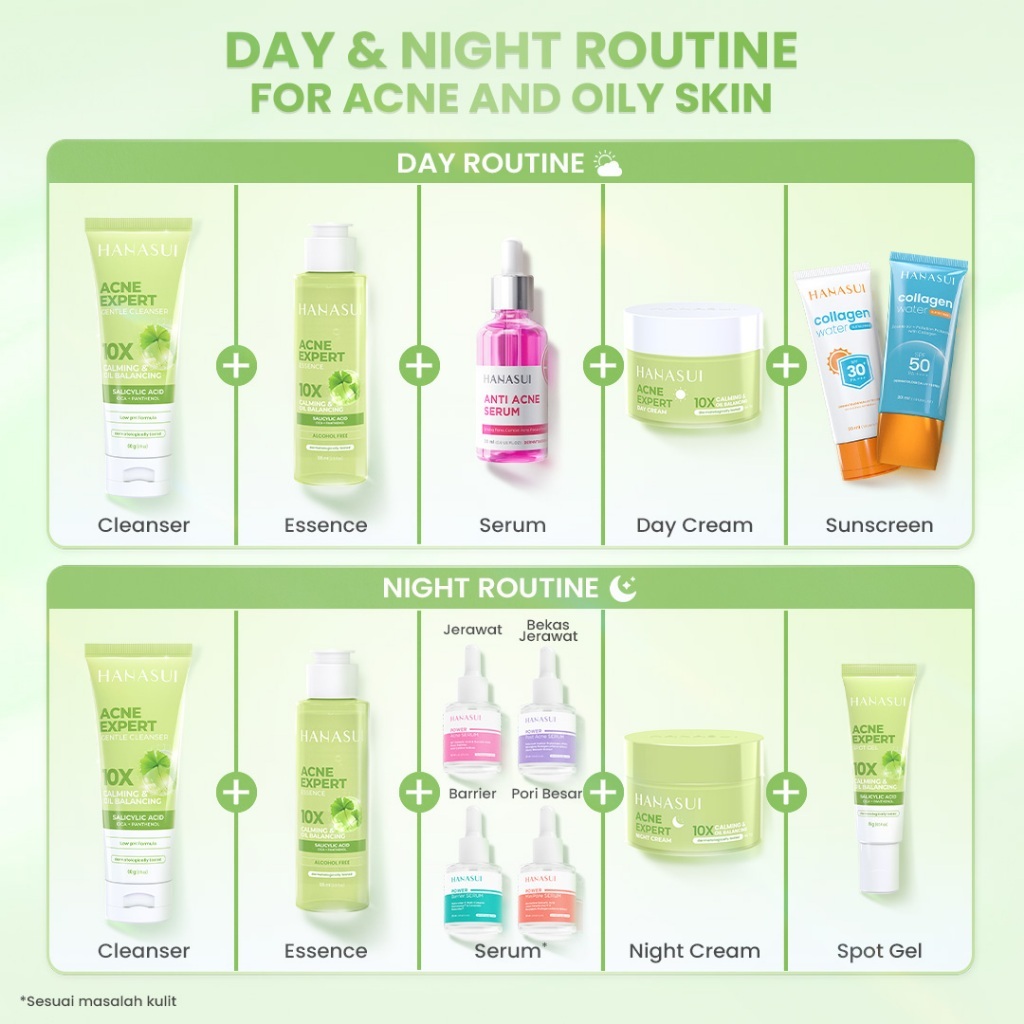 hanasui acne expert night cream 15g/pelembab wajah jerawat hanasui acne expert night cream 15g/pelembab wajah jerawat