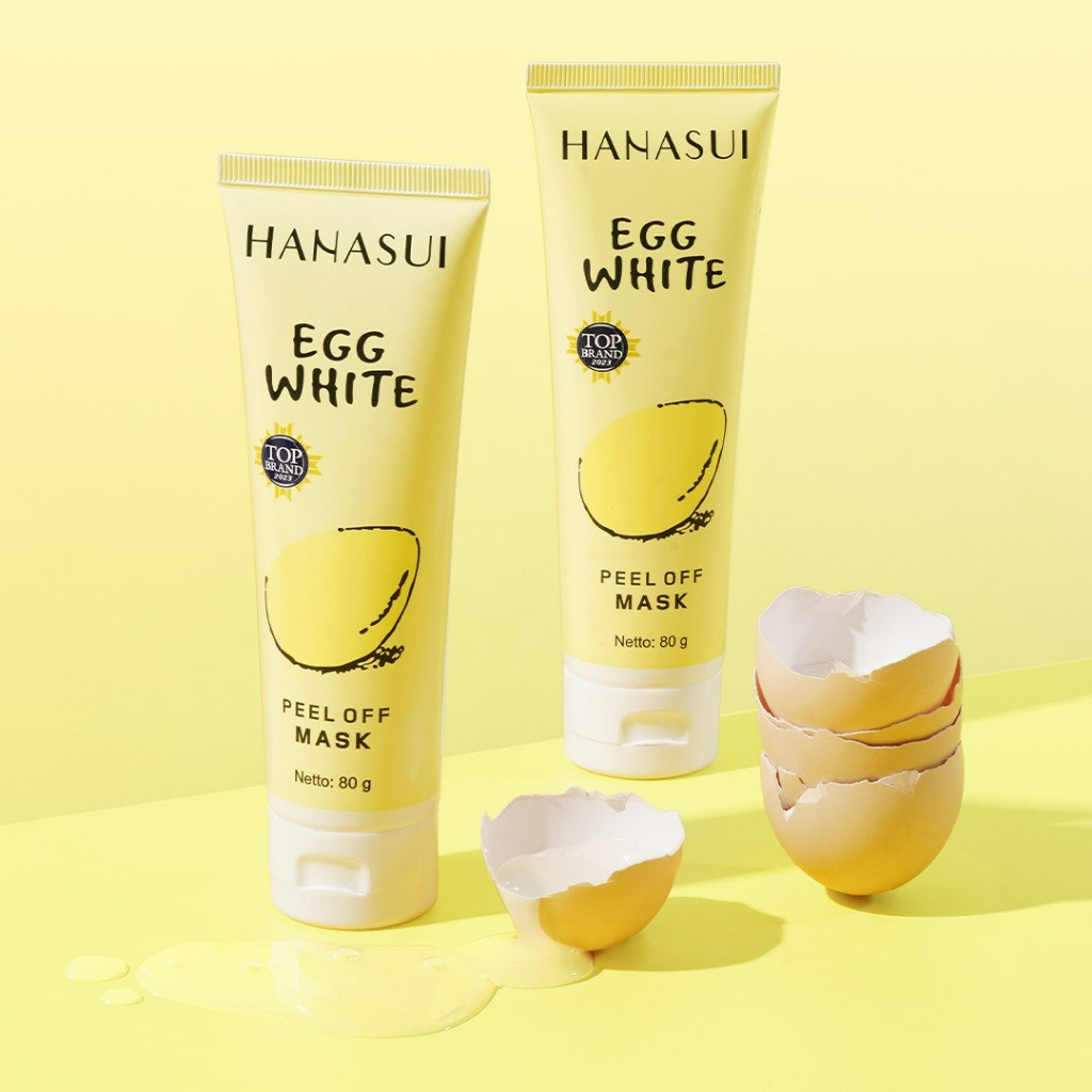 hanasui peel off mask egg white tube 80g/maser wajah hanasui peel off mask egg white tube 80g/maser wajah