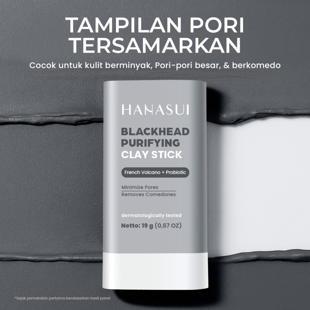 hanasui clay stick 19g/bright refining/acne expert/blackhead purifying/masker wajah hanasui clay stick 19g/bright refining/acne expert/blackhead purifying/masker wajah