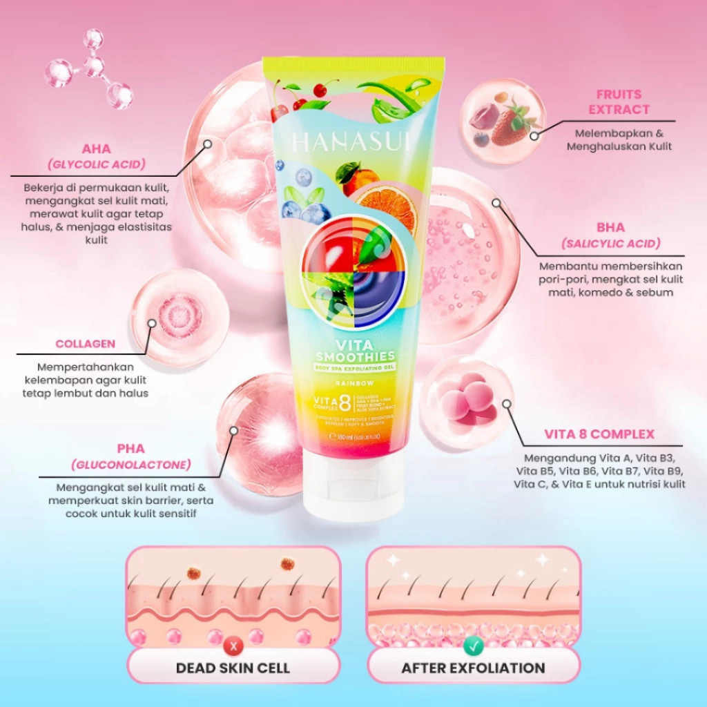 hanasui vita smoothies body spa exfoliating gel 180ml hanasui vita smoothies body spa exfoliating gel 180ml
