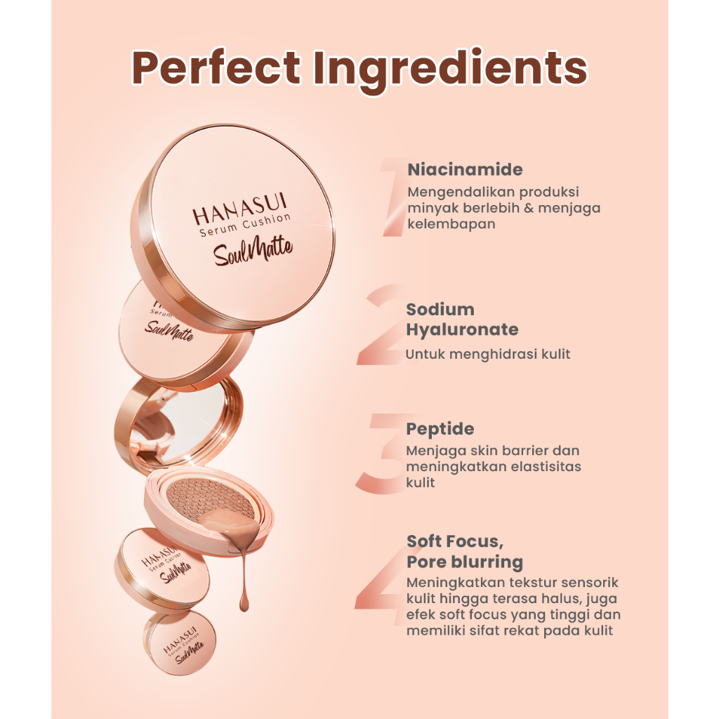 hanasui serum cushion soulmatte 15g/alas bedak hanasui serum cushion soulmatte 15g/alas bedak