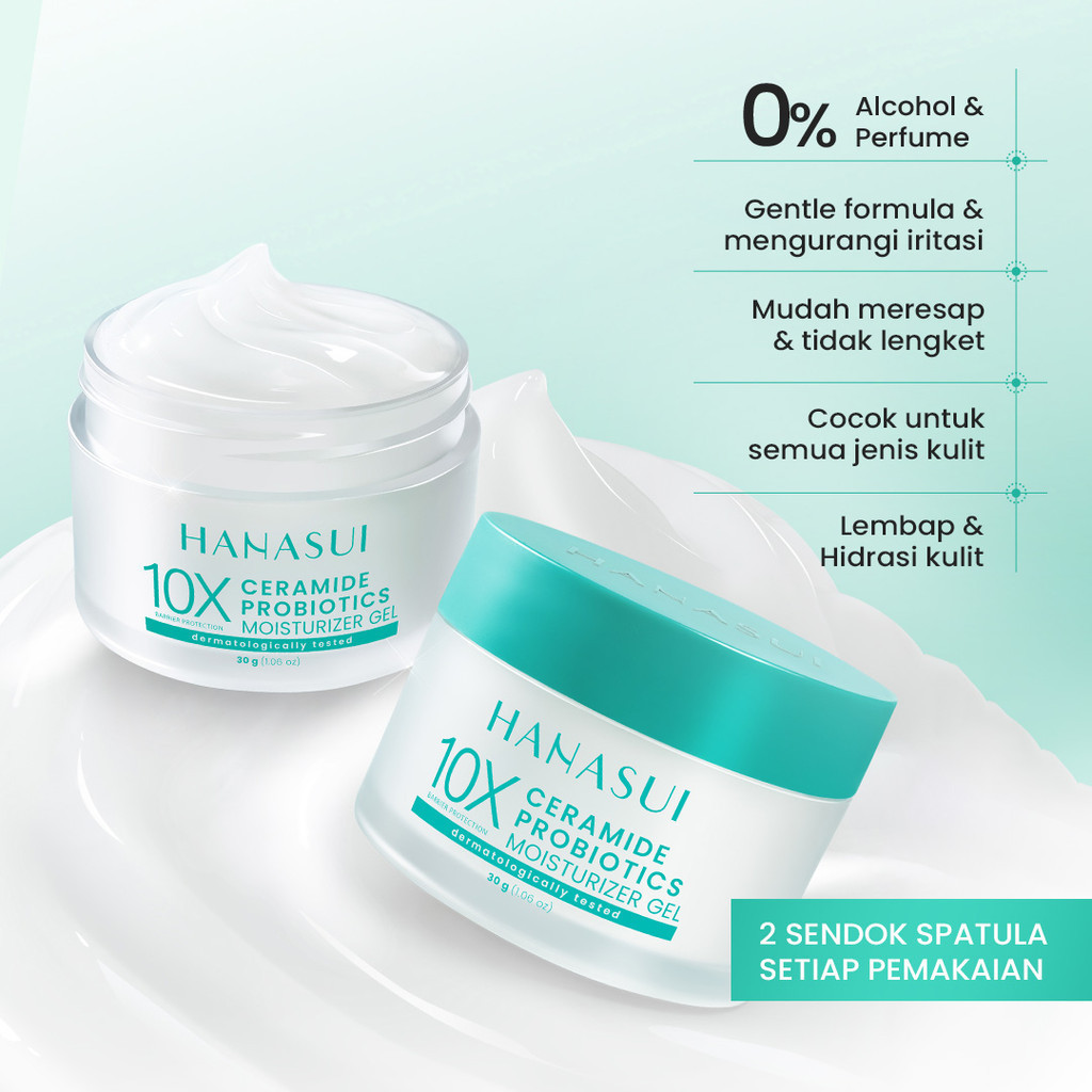 hanasui 10x ceramide probiotics moisturizer gel 30g/pelembab wajah hanasui 10x ceramide probiotics moisturizer gel 30g/pelembab wajah