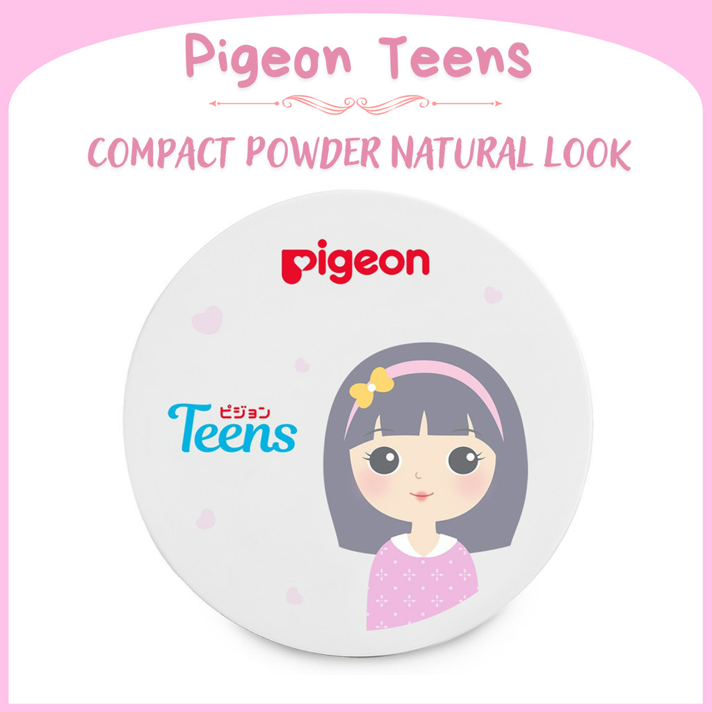 pigeon teens compact powder natural look 14g/bedak padat pigeon teens compact powder natural look 14g/bedak padat
