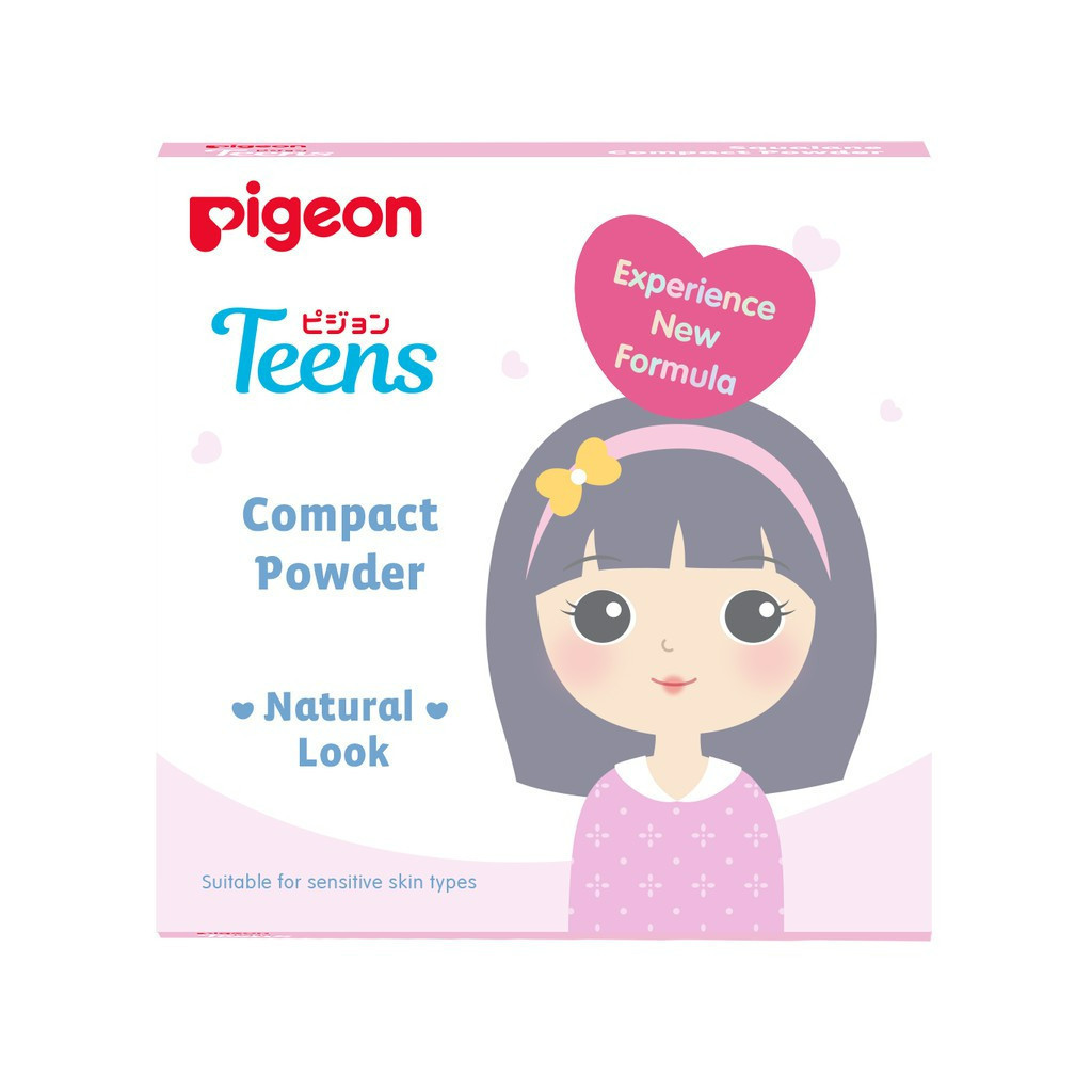 pigeon teens compact powder natural look 14g/bedak padat pigeon teens compact powder natural look 14g/bedak padat