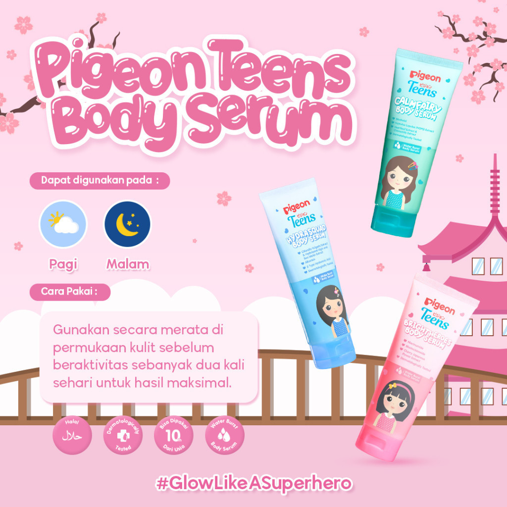 pigeon teens body serum 100ml/losion tubuh pigeon teens body serum 100ml/losion tubuh
