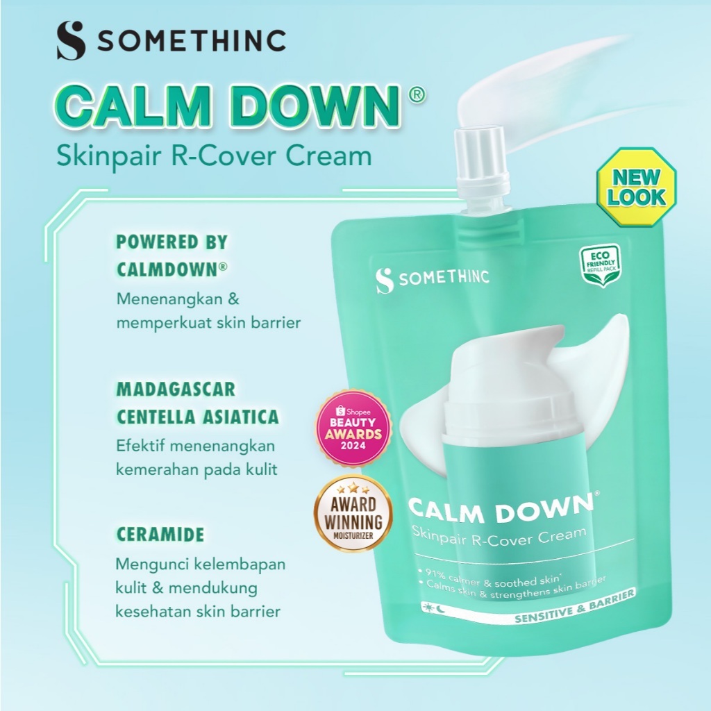 somethinc calm down skinpair r cover cream moisturizer/pelembab wajah somethinc calm down skinpair r cover cream moisturizer/pelembab wajah